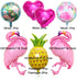 Pink Flamingo Hawaiian Party Balloons Tropical Arch Garland Kit Luau Jungle Party Supplies Palm Leaves Strip Confetti Latex Balloon for Luau Jungle Decoration