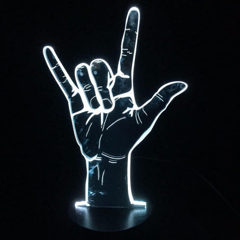 3D Optical Illusion I Love You Sign Language LED Hologram Night Light USB Operated Romantic Valentine' Day Party Decoration
