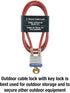 Master Lock 719D Steel Cable with Integrated Outdoor Padlock with Key, 1 Pack