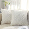 decorUhome Cream White Throw Pillow Covers 20x20 Inches Set of 2 Soft Fluffy Decorative Pillow Cases for Couch Bed Sofa