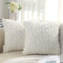 decorUhome Cream White Throw Pillow Covers 20x20 Inches Set of 2 Soft Fluffy Decorative Pillow Cases for Couch Bed Sofa