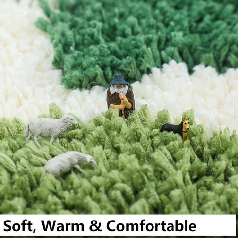 ZebraSmile Leaves Microfiber Strong Water Absorption Green Bath Rug Tower with Non Slip Back Inside Entryway Door Mat for Bathroom Floor Indoor Doormat 17.5 X 25.5IN
