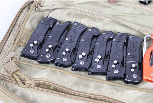 Super Pocket Knife Bag, Tactical Knife Storage Case, Folding Knife Collecting Pouch, Large Capacity Small Knife Carrier Protectors, Versatile Knife Small Tools Holder (HGJ363) (Army Green)