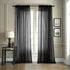 Dreaming Casa Solid Sheer Curtains Living Room Black Rod Pocket Voile Draperies Window Treatment 2 Panels 84 inches Long, 52" W x 84" L
