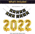DUILE 72pc/set Happy New Year Decorations 2022 New Years Eve Party Decorations Supplies Include Paper Flower New Year Banner Balloons Curtains Foil Star Balloons for Happy New Year Party