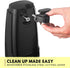 BELLA Electric Can Opener, Automatic Can Opener, Knife Sharpener and Bottle Opener, Easy Safe Removable Cutting Lever, Cord Storage, Easy Clean-Up, Black