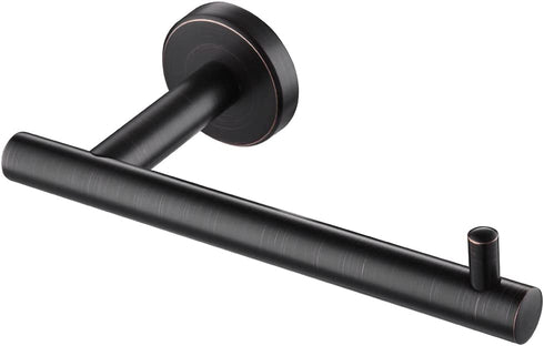 JQK Toilet Paper Holder Oil Rubbed Bronze, 5 Inch 304 Stainless Steel Tissue Paper Dispenser for Bathroom, Hold Mega Rolls Wall Mount, TPH100-ORB
