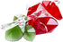 LZYUANHEN Crystal Rose Flower Paperweight Figurine Collectible Greeting Card - Anniversary Wedding Valentine's Day Gift Centerpiece Ornament Red Rose