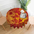 IBILIU Beautiful Dragon and Phoenix Round Tablecloth 60 Inch,Waterproof Washable Wrinkle Resistant Table Cover Harmony Marriage Golden Red Table Clothes for Dining Table Christmas Halloween Holiday