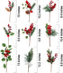 Christmas Picks Artificial Red Berry Picks Stems - Christmas Pine Cone Picks and Spray Branches with Holly Leaves for Christmas Wreath Tree Decoration Winter Holiday Season Wedding D¨¦cor