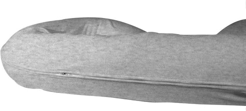 Betty Dain Stretch Jersey Pregnancy / Maternity Pillowcase C-Shape Compatible, 100% Cotton Stretch Jersey, Dual Zippers and Stretch Fabric, Machine Washable, 60 x 25 inches, Gray