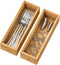 Bamboo Drawer Organizer Storage Box Kitchen - Wood Stackable Tray Set of 2(9x3x2 inch)
