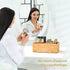 Bamboo Drawer Organizer Storage Box Kitchen - Wood Stackable Tray Set of 2(9x3x2 inch)