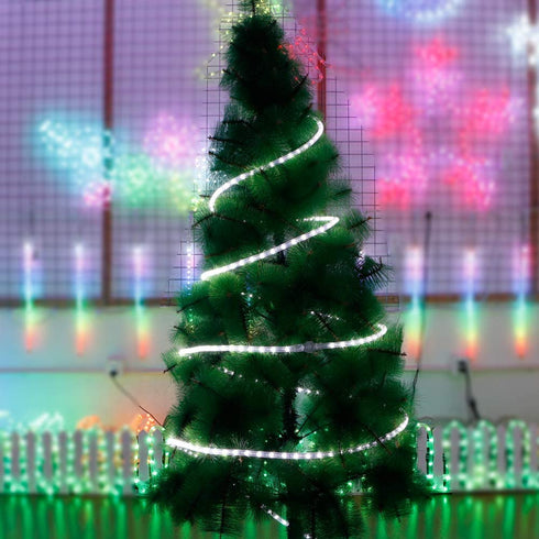 FOEERS 3M 10ft 110V Led Rope Lights Outdoor Wedding Christmas Holiday Decoration Lights (White)