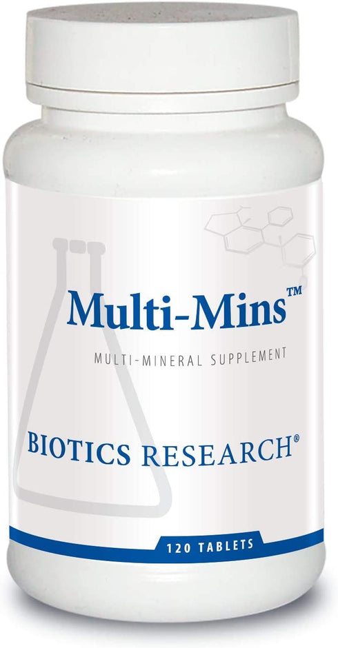 Biotics Research Multi-Mins (Potent Mineral Combination) Bioavailable Multi Mineral Supplement with Mineral Chelates and Whole Food Trace Minerals. Magnesium, Chromium, Iodine (120 Capsules)