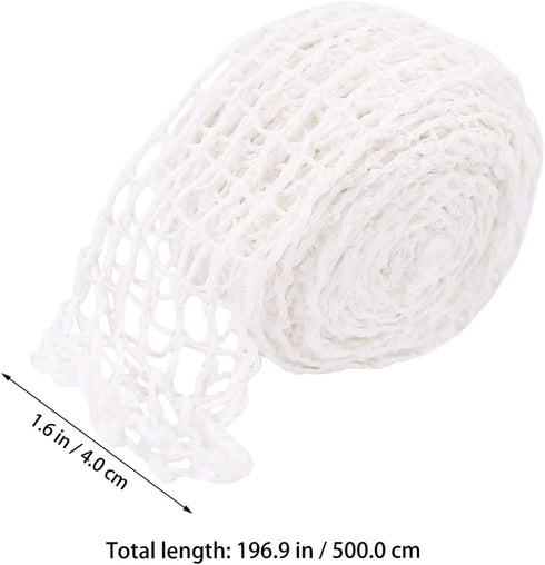 Cabilock Cotton Meat Poultry Ham Netting Roll Spiced Pork Shoulder Net Bag for Meat Cooking (5m, White)
