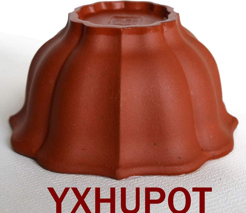 Yxhupot 4pcs Teacups 2.5oz Chinese Yixing Clay Zisha Cup Diamond Flower (Red brown)