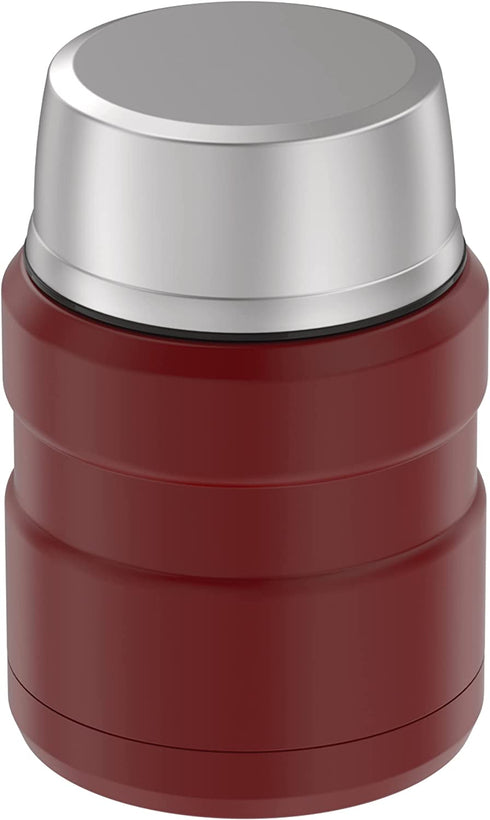THERMOS Stainless King Vacuum-Insulated Food Jar with Spoon, 16 Ounce, Rustic Red