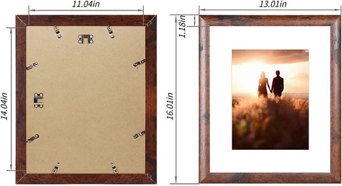 iRahmen 11x14 Picture Frame Beautifully Detailed Molding, Contemporary Picture Frame Set, Wall Mount Inspirations(IR-US004-DW-P11X14(2PK))