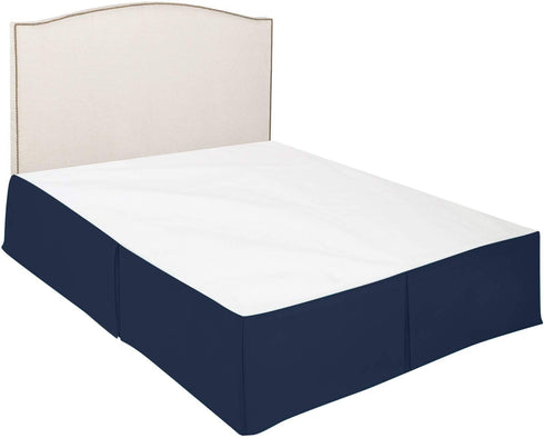 Nestl Pleated Bed Skirt, Easy Fit Bed Skirt, 14 Inch Tailored Drop Bed Skirt, Soft Double Brushed Premium Microfiber Ruffle Bed Skirt, Luxury Bedskirt, Hotel Bed Ruffle, King Bed Skirt Dark Blue