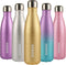 BJPKPK Insulated Water Bottles -17oz/500ml -Stainless Steel Water bottles,Sports water bottles Keep cold for 24 Hours and hot for 12 Hours,BPA Free kids water bottles for School-Glitter Yellow
