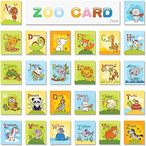 TEYTOY Baby Toy Zoo Series 26pcs Soft Alphabet Cards with Cloth Bag for Over 0 Years