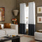 Curtainworks Kendall Color Block Grommet Curtain Panel, 95 inch, White / Dark Grey