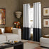 Curtainworks Kendall Color Block Grommet Curtain Panel, 95 inch, White / Dark Grey