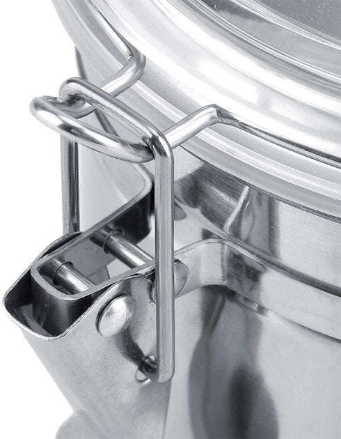 Food Storage Jar, Stainless Steel Coffee Container Airtight Sealed Food Storage Canister with Hinged Lid for Sugar Candy Tea Bean Spices Nuts Cereal or Snacks(1100ml)