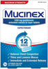Chest Congestion, Mucinex Maximum Strength 12 Hour Extended Release Tablets, 14ct, 1200 mg Guaifenesin with extended relief of chest congestion caused by excess mucus, thins and loosens mucus