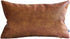 Kdays Thick Brown Faux Leather Lumbar Pillow Cover Cognac Leather Decorative Throw Pillow Case Farmhouse Rectangular Sofa Couch Cushion Covers Modern Minimalist Vegan Pillow Cover 12x20 Inches