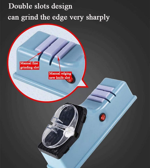 Knife Sharpener Electric Multifunctional Sharpening Kit 4-in-1 for Straight Knives and Scissors with Protective Cover 110V (Electric version)