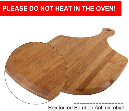 Pizza Peel, Premium Bamboo Pizza Spatula Paddle Cutting Board Handle (Baking Pizza, Bread, Cutting Fruit, Vegetables, Cheese)