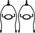 Lamp Shade Harps Holder Adjustable Kit - 8 10 Inch with E26 UNO Light Base Set Lampshades parts for Table and Floor Lamps finials Bracket Light Fitting - 2 Pack (Black, 8 Inch)
