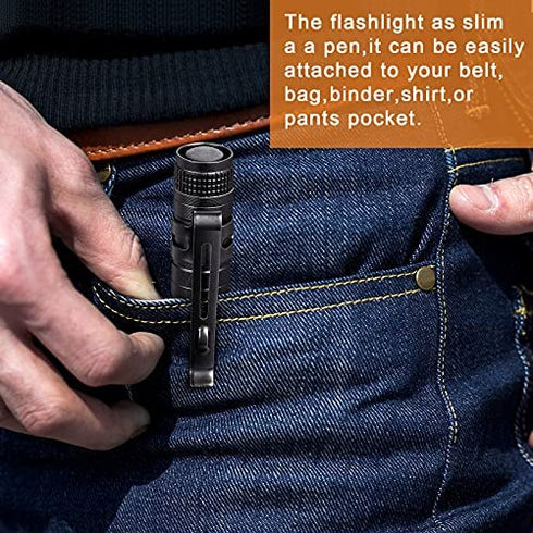 10 Pieces Mini Small LED Flashlight Handheld Pen Light Flashlight with Clip Led Pen Pocket Light Torch for Camping Outdoor Emergency Diary Lighting (3.5 Inches)