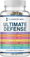 Gannon Med Ultimate Defense Immunity Vitamins for Adults and Kids — Immune Defense Capsules with Elderberry, Vitamin C, Echinacea, Garlic, Panax Ginseng and Zinc — 120 Caps