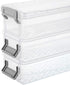 BTSKY Long Plastic Stackable Box Home, Office Supplies Storage Organizer Box Pencil Box Plastic Organizer Holder for Gel Pens Erasers Tape Pens Pencils Markers etc- 3 Pack - Clear with Grey Clip