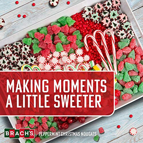 Brach's Christmas Holiday Peppermint Nougat Candy, Christmas Stocking Stuffer Candy, Holiday Classic Flavor, 11 oz Bag
