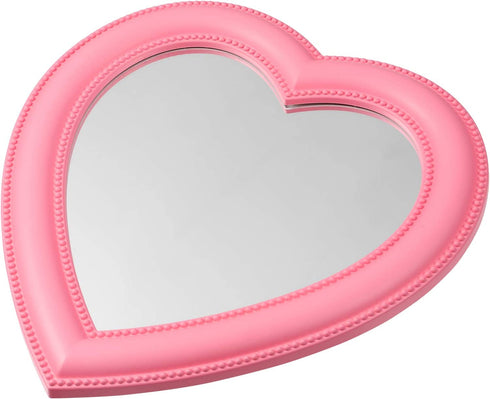 BESPORTBLE 10- Inch Heart Shaped Mirror Tabletop Vanity Makeup Mirror Makeup Mirror Cosmetic Mirror Desktop Mirror Wall Hanging Mirror