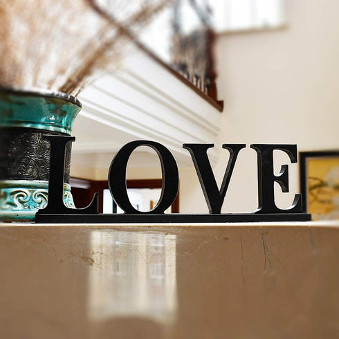 Wooden LOVE Sign Home Decor Table Top Sign Freestanding Decorative Wood Cutout Letter Valentine's Day Love Tableotp Decor Wedding Decor