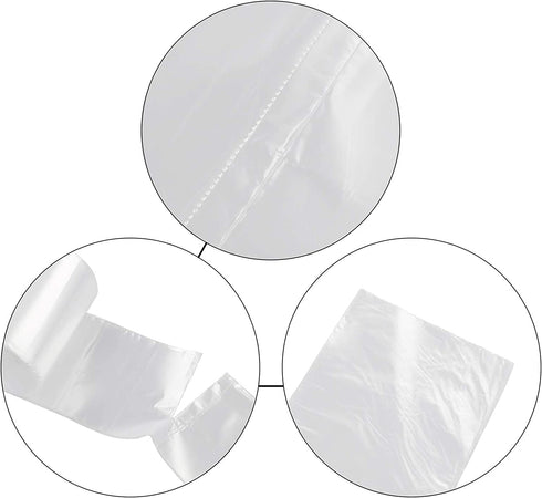 Parlynies Plastic 1.5 Gallon Garbage Bags, Kitchen Trash Bags, Tall Rubbish Wastebasket Liners, Clear, 2 Rolls