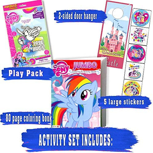 My Little Pony Coloring Book with Take-N-Play Set - 96-page Coloring Book, My Little Pony Stickers, and Markers