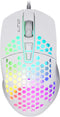 LTC Circle Pit HM-001 RGB Gaming Mouse with Lightweight Honeycomb Shell, Adjusted 6400DPI, 6 Programmable Buttons (White)