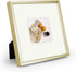 Golden State Art, Gold 8x8 Picture Frame - Displays Photo 4x4 with Mat or 8x8 inch Without Mat - Shatter-Resistant Glass Aluminum Photo Frame for Wall or Tabletop Display (2 Pack)