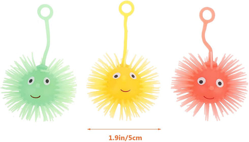 NUOBESTY Light up Puffer Balls, Squishy Stress Relief Balls for Kids Adults, 5pcs Sensory Ball Toy for Goodie Bags, Stocking Stuffers Party Favors