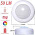 HFCDL LED Puck Lights with Remote Control, 50lm Wireless RGBW Color Changing Closet Battery Light, 13 Colors Stick-on Under Cabinet Lighting, with Dimmable Function ?6-Pack?