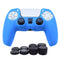 PS5 Controller Skin,Hikfly Silicone Cover for PS5 Grips Playstation 5 Controller Cover Protector Sleeve Kits Video Games with FPS Pro Thumb Grips Caps(Blue)