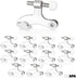 Ilyapa 12 Pack Hinge Pin Satin Nickel Door Stops -Heavy Duty Adjustable Door Stopper 2-1/2" x 1-3/4,with White Rubber Bumper Tips