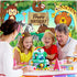 Jungle Animal Theme Birthday Party Decorations, Extra Large Fabric Safari Animal Elements Printed Happy Birthday Backdrop Funny Cartoon Forest Banner Background for Birthday Party Supplies, 6 x 3.6ft