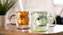 TOUCAN 12 OZ Large Double Wall Glass Coffee Mugs Bear-shaped Set of 2 Insulated Cappuccino Cups with Handles for Americano, Espresso, Ice Tea and Latte